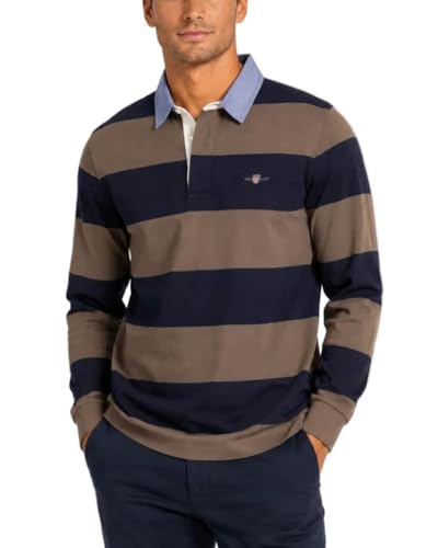 Gant Heavy Rugger T-Shirt en taupe délavé taille M pour homme au style intemporel