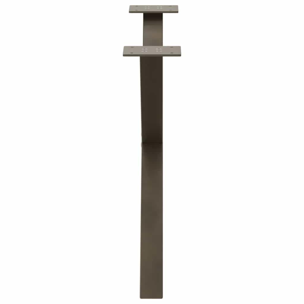 Nogi do stolika kawowego w kształcie litery X, 2 sztuki, stal naturalna, 70 x (42-43) cm, wytrzymały stelaż stalowy z regulowanymi nóżkami poziomującymi, zapewnia stabilność, nowoczesne