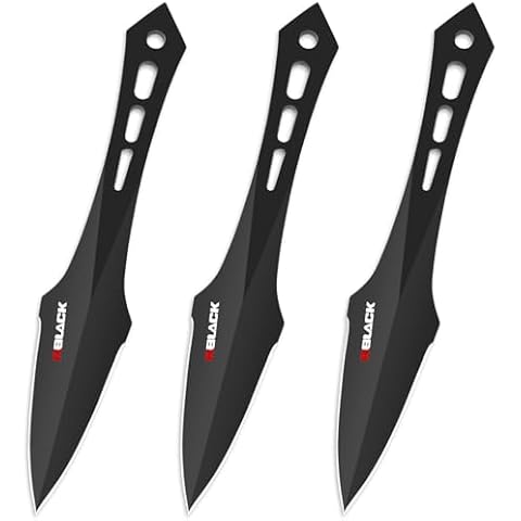 RBLACK 3 Pieces Professional Throwing Knives Set Kunai Well Balanced Stainless Steel Throwing Knife with Nylon Sheath for Competition and Recreation Cover