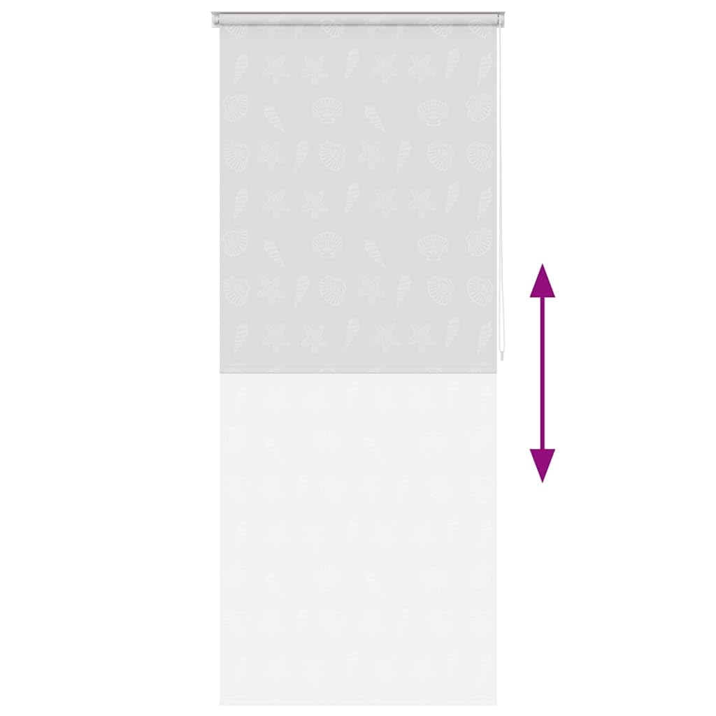 Rideau de douche 80 x 240 cm avec motif étoile de mer, rétractable en EVA imperméable, séchage rapide, corde de traction montable des deux côtés, facile à monter