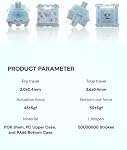 EPOMAKER Creamy Jade 45gf Gaming Keyboard Switches, 100 PCS Linear Switch, 5-Pin Pre-Lubed Switch, with PC/PA66 Case, POK Stem, Compatible with MX Keycaps for Mechanical Keyboard