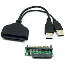 cablecc USB 3.0 to SATA & Micro SATA Adapter for 1.8" & 2.5" Hard Disk Drive with Extra USB Power Cable