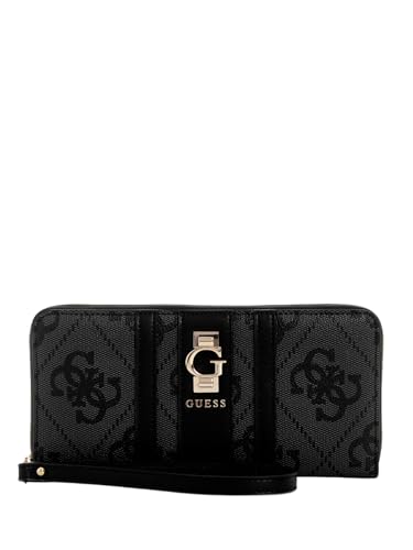 GUESS porte-monnaie Erenia Zip Around Wallet Coal Logo gris foncé