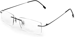 Super Light 100% Titan Working Lesebrille +0,50 bis +6,00 Männer Frauen Mode Randlose Lesebrille 23 Stärken In 4 Farben erhältlich