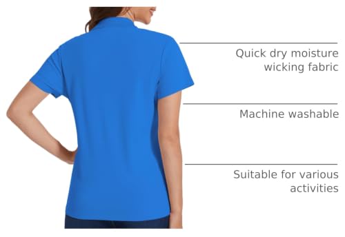 Image of Casei Womens Shorts Sleeve Polo Golf Shirts Quick Dry UPF 50+ Tennis Pickleball Top Collared Casual Work Athletic Shirts