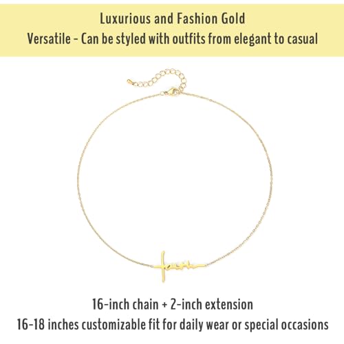 SAM & LORI Faith Cross Necklace for Women-Adjustable-Waterproof-Spiritual Jewelry for Daily-wear/Gifts for Her2