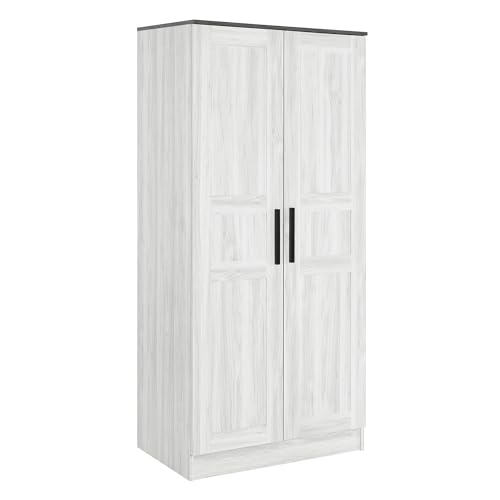Merax2doorwoodenwardrobearmoireclosetwith4storageshelves1hangingrodsforbedroomgrey  Urban Country Home Decor Merax 2 door wooden wardrobe armoire closet with 4 storage shelves 1 hanging rods for bedroom grey  urban country home decor