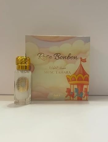 Musc Tahara Rose Bonbon – Gulf Fragrance Huile Parfumée Crémeuse Sans Alcool 12 ml Parfum Sucré et Floral, Longue Tenue, Application Facile