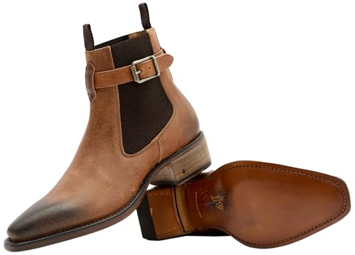 John Varvatos Men's Walker Buckle Chelsea Boot Mid Calf3