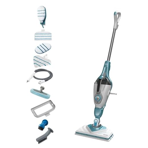 BLACK+DECKER 2-in-1 Dampfmopp mit SteaMitt Handreiniger Handschuh und 11 Zubehörteilen, BHSM166DSM-QS
