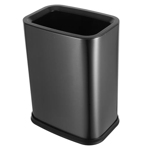 OSALADI Cubo de Basura de Acero Inoxidable de 8l sin Tapa, con Doble Cubo Interior y Exterior, Color Negro Titanio (textura Lisa), Delgado y Funcional para Cocina, Baño y Sala de Estar