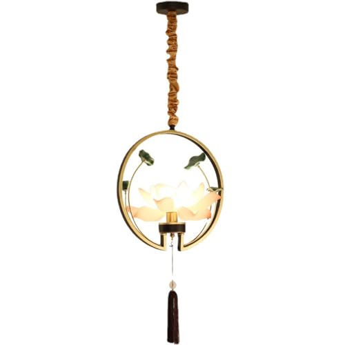 Lampe à Lustre à tête Simple Lotus en résine pour salle à manger