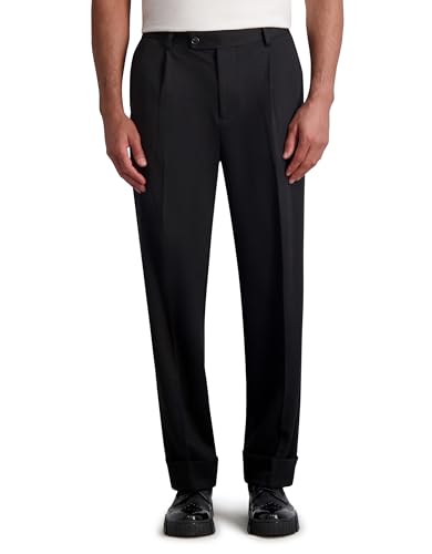 KARL LAGERFELD Men's Wide Leg Stretchy Soft Dress Pant4