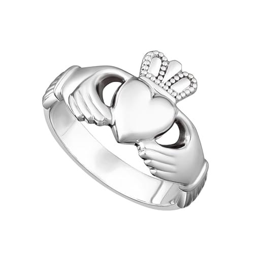 Biddy Murphy Claddagh Ring For Men Sterling Silver Men's Masculine Claddagh Ring Made in Ireland (13)