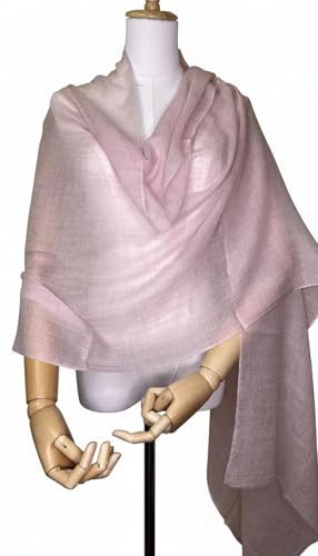 100% Pure Pashmina Cashmere Shawl for Women | Featherlight 40g Rose Pink Luxury Wrap | Handcrafted by Nepali Artisans | Authentic Himalayan Changra Goat | Ethically Sourced NPIA Certified (Upper Mustang Rose, 83" x 23")
