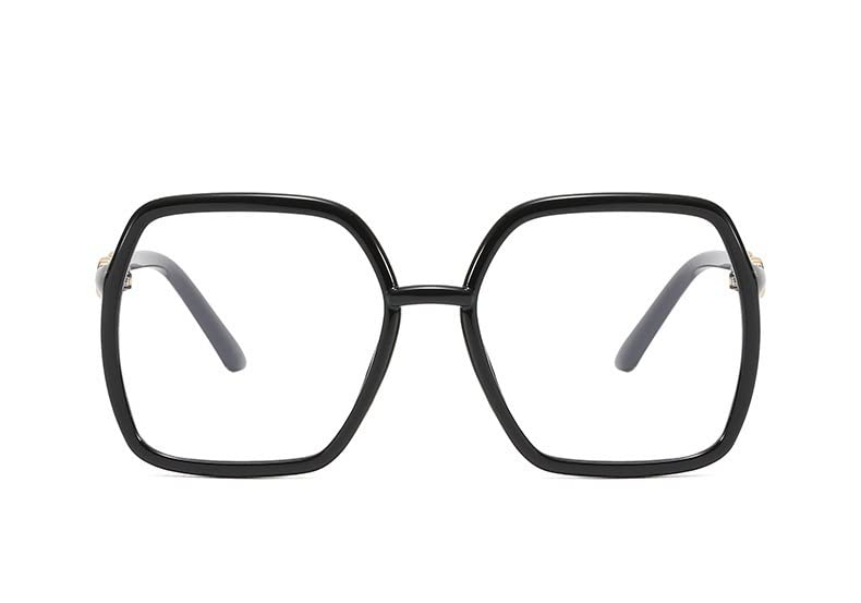 NEWADA Gafas de Lectura cuadradas de Gran tamaño for Mujer, Lector de computadora con Bloqueo de luz Azul Extra Grande, Espejo de luz Plana antideslumbrante (Color : Black, Size : +2.50)