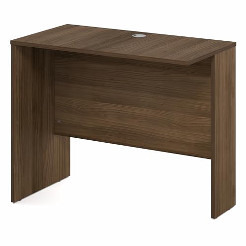 Image of Furinno Roger Office Desk Return, 35 Inch Rectangular Desk Return for Executive Desk, Reversible with Cord Grommet, Scratchproof and Water-Resistant, for Home Study, Office, Modern Walnut