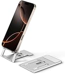 Foldable Cell Phone Stand,Foldable & Adjustable Phone Stand, Desktop Holder Compatible with iPhone 16/15/14 Pro Max, Samsung Galaxy S24/S23 Ultra, All Phones for Watching Videos(Sliver)
