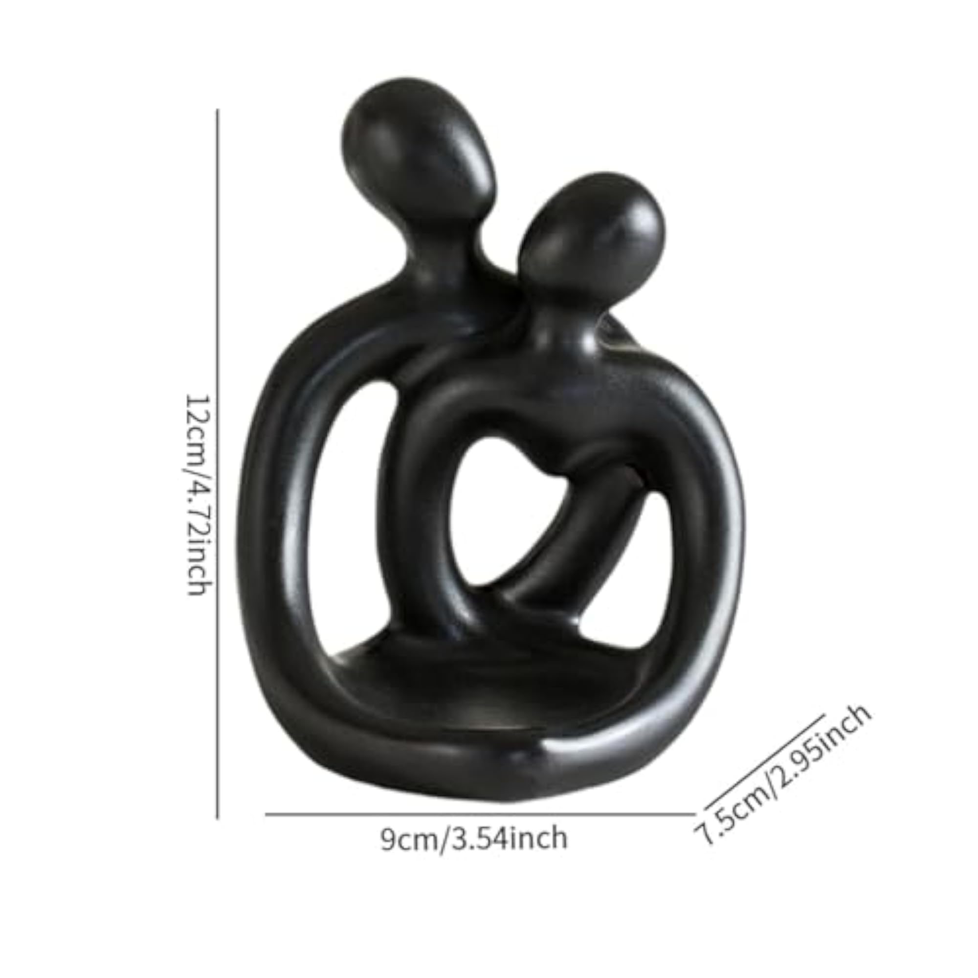 Ceramic Hugging Lovers Statue Candle Holder Handmade