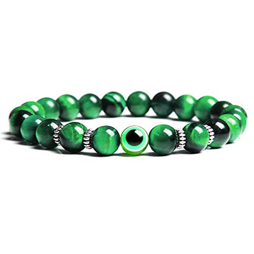 EDMIRIA Green Evil Eye Protection & Good Luck Healing Energy 8MM Crystal Stone Reiki Unisex Bracelet - Amulet for Prosperity & Success -Talisman Nazar Bracelets (Green Tiger Cats Eye) (B09BL591BG) Amazon Price History, Amazon Price Tracker