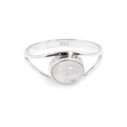 Bague pierre de lune arc-en-ciel bague argent 925 bohème vintage fait main