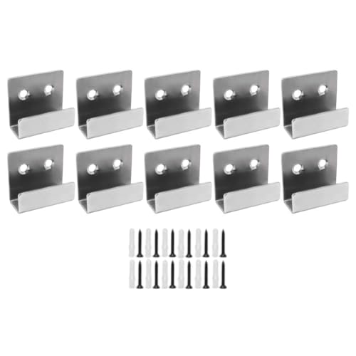 Opatiny Lot de 10 clips de miroir robustes en métal pour montage mural, cintres en acier inoxydable sans cadre avec vis et ancrages, pour salle de bain et salon