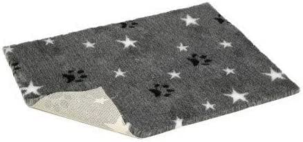 Vetbed NSGBPWS3624 Non-Slip Grey with Black Paws and White Stars