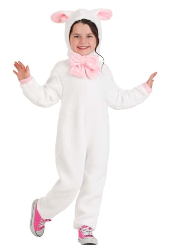 Disfraz infantil de oveja con jumpsuit y orejas blanco miniatura 1