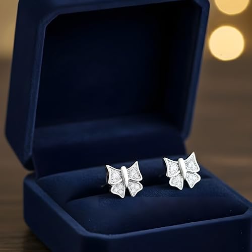 Image of Silver Butterfly Stud Earrings