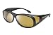 Eagle Eyes Polarized Fiton Sleek Fitover-Style Sunglasses - UVA, UVB and Blue Light Blocking Protection (Black)