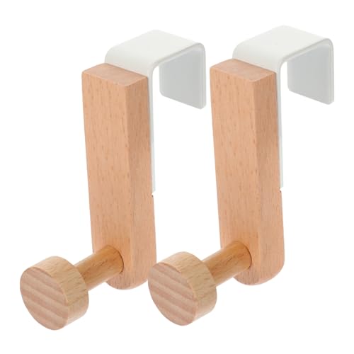 LABRIMP Over the Door Hooks 2-Pack Nail-Free Household Door Hangers for Coats Hats Towels Compact Space-Saving Design 2.95X2.36X0.78In