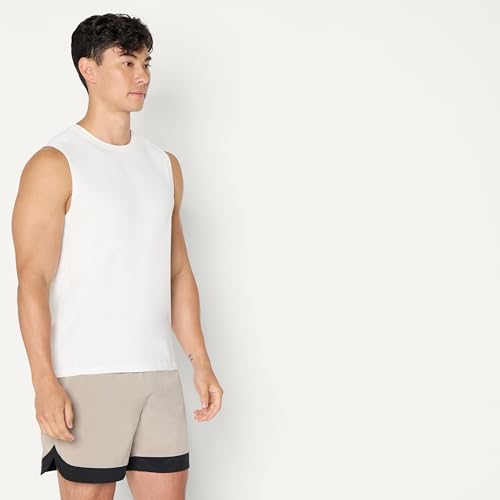 Amazon Essentials Herren Leichtes, Ärmelloses Muskelshirt Aus Schnelltrocknendem Funktionsstretch, 2er-Pack, Schwarz/Weiß, XXL 2