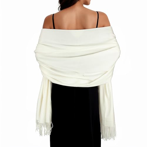 Châle pashmina pour femme en taille L - Grande écharpe douce de soirée