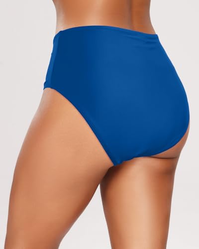 Image of Tempt Me Womens High Cut High Waisted Bikini Bottoms Tummy Control Bathing Suit Bottoms Swim Bottom Swimsuit Bottom