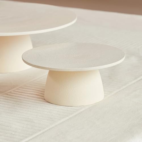 CG Hunter 7-Inch Cake Pedestal Stand, Elegant Creme Aluminum Dessert Stand, Perfect for Wedding Cakes & Birthday Celebrations, Ideal for Parties & Special Events, Home Decor, Kitchen Accents & Serving