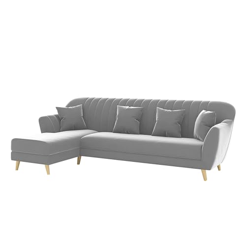 Image of Atticus LHS 6 Seater L Shape Sofa Set for Living Room (Grey Fabric) Premium Fabric Sofa Set