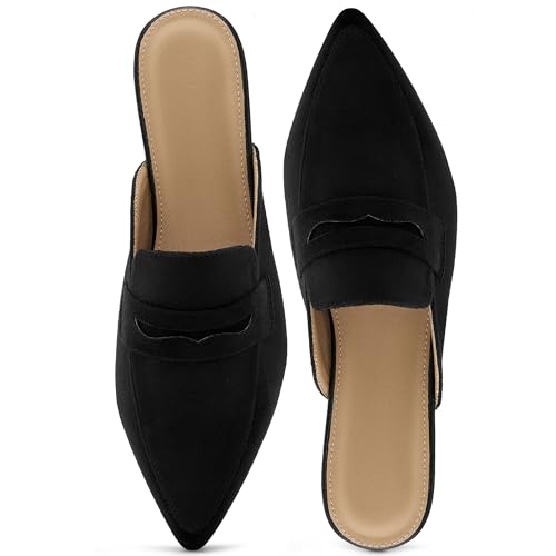 �~���[�� �����p �X�����O�o�b�N �t���b�g:�N���V�b�N �|�C���e�b�h �g�D �X�G�[�h �o�b�N���X ���[�t�@�[ �r�W�l�X �J�W���A�� �V���[�Y �X���C�h 2025, �u���b�N, 22.0 cm