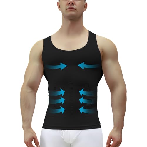 MEETYOO 1/2/3 Pack Men's Shaper Slimming Tank Top Athletic Compression Shirt with Sleeveless Undershirts for Men by MEETYOO - Image 2