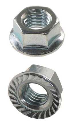 3/8-16 Grade 8 Black Oxide Finish Carbon Steel Serrated Flange Lock Nut, 100 pk.