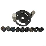 Runder Ortungsgerät für Holzbohrungen mit 9 Bohrhülsen, die 2 mm bis 10 mm abdecken, unterstützt Präzisions-Lochabstand und feste Holzplattenbefestigung (schwarz)