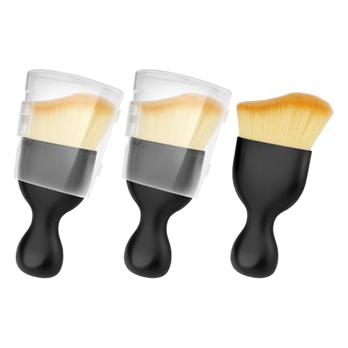 KEVANCHO 3 PCS Car Detailing Brush, Car Interior Cleaning Dust Brush, Soft Bristle Cleaning Tool Car Accessories for Dashboard, Air Vents, Computer, Keyboard (Black)