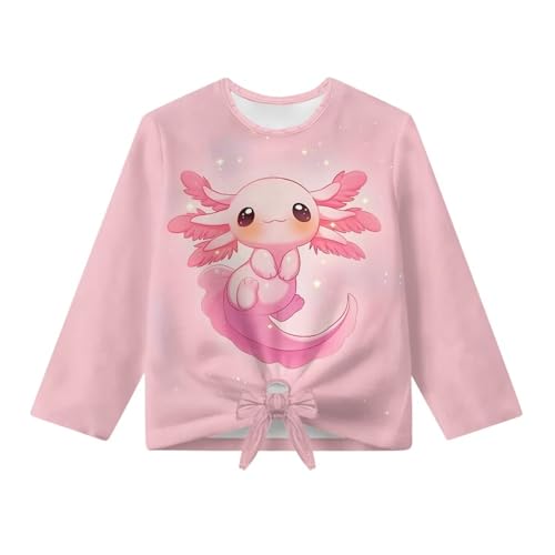 ZFRXIGN Girls Long Sleeve Shirts 5-12 Years Tie Front Shirt Cute Fall Tops for Party, School, Home, Athletic Wear
