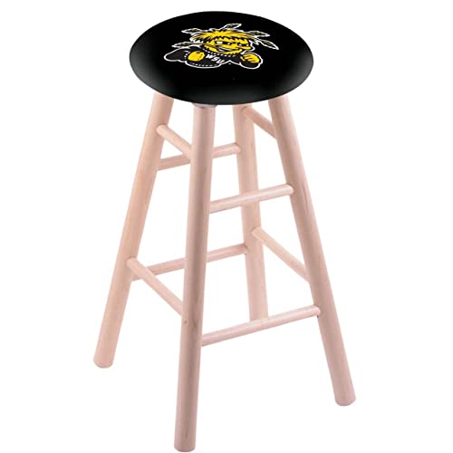 Holland Bar Stool Co. Maple Counter Stool in Natural Finish with Wichita State Seat by The