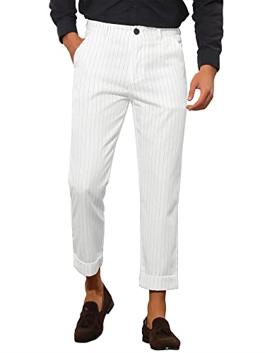 Lars Amadeus Men's Stripe Dress Pants Slim Fit Vertical Stripe Formal Pants Business Trousers