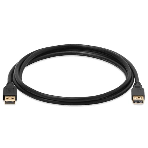 Cmple - USB Extension Cable 6ft Type A USB Male to Female USB 3.0 Cable for External Hard Drive, Keyboard, Webcam, USB Hub, Flash Drive - Black