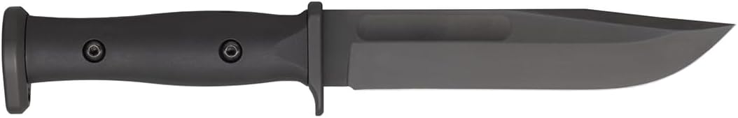 KA-BAR Slabby Fixed Blade Knife 6.86" Clip Point 1095 Cro-Van Black Blade Glass Reinforced Nylon (GRN) Handle Black
