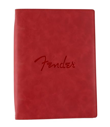Carnet de notes de musique Fender en cuir végétalien premium et finition rouge Dakota