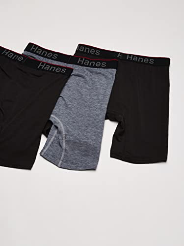 Hanes Men's Comfort Flex Fit Long Leg Total Support Pouch Boxer Briefs, 3-Pack, Assorted, Medium