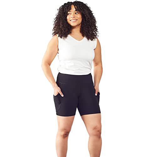 Maggie's Organic Cotton Blackout Base Layer Legging Shorts - Stretch Womens Workout Shorts