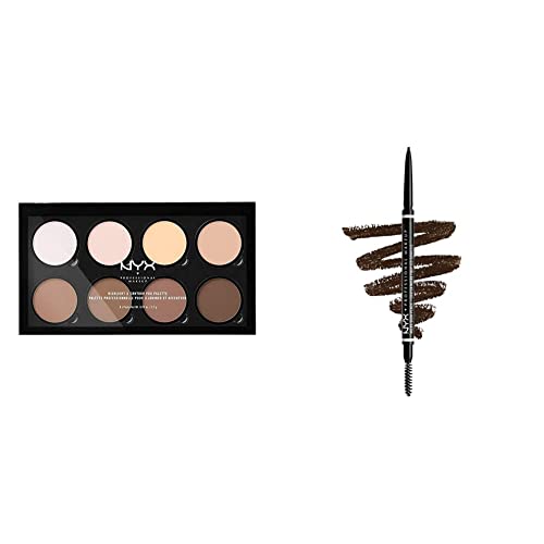 Kit pour contouring NYX et crayon pour corriger un teint terne et des sourcils fins